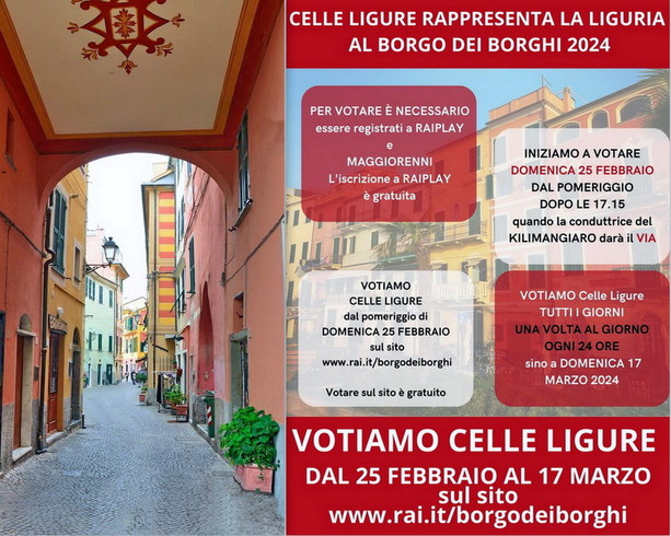 Celle Ligure in gara per il Borgo dei Borghi 2024