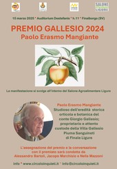 Il Premio Gallesio a Paolo Erasmo Mangiante