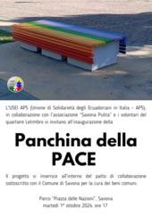 A Savona la Panchina della Pace