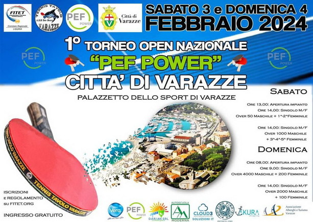 A Varazze l'Open Interregionale di Tennistavolo