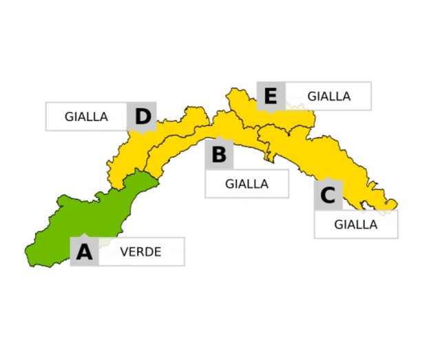 Meteo, allerta gialla dalle 18