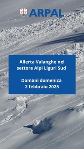 Meteo: allerta gialla valanghe per il settore Alpi Liguri Sud