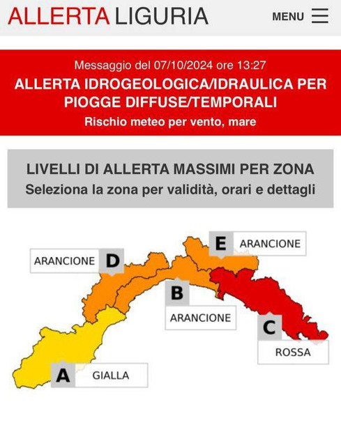 Maltempo: l'allerta diventa arancione