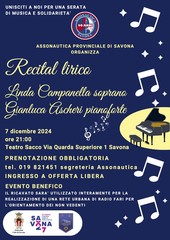 Un recital benefico al teatro Sacco di Savona