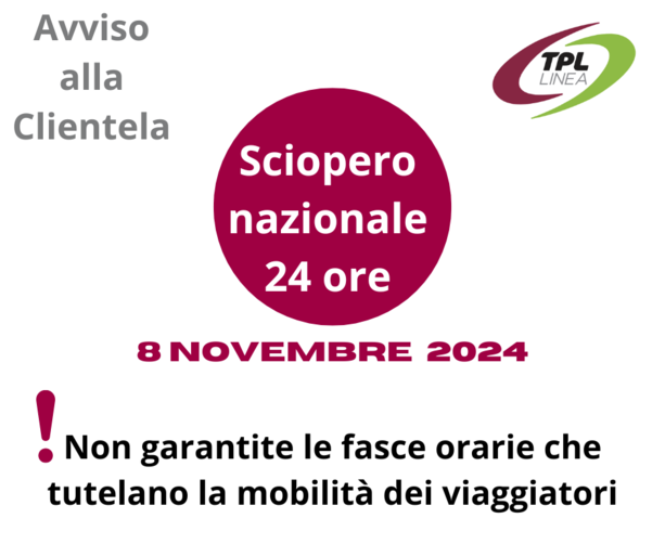 Trasporto pubblico in sciopero l'8 novembre