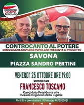 Regionali, Francesco Toscano chiude la campagna elettorale a Savona